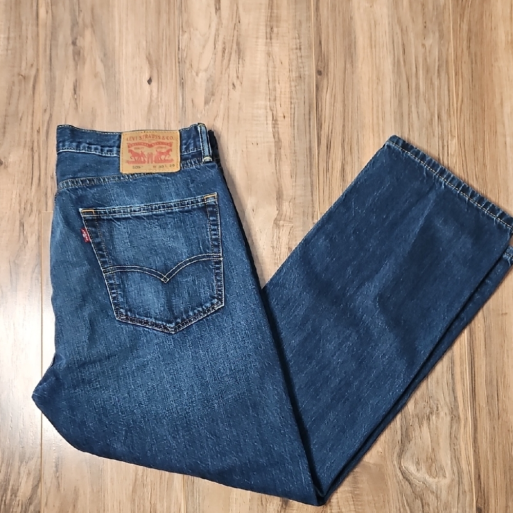 Levi's Men's Dark Blue Straight Jeans 505 Size 36